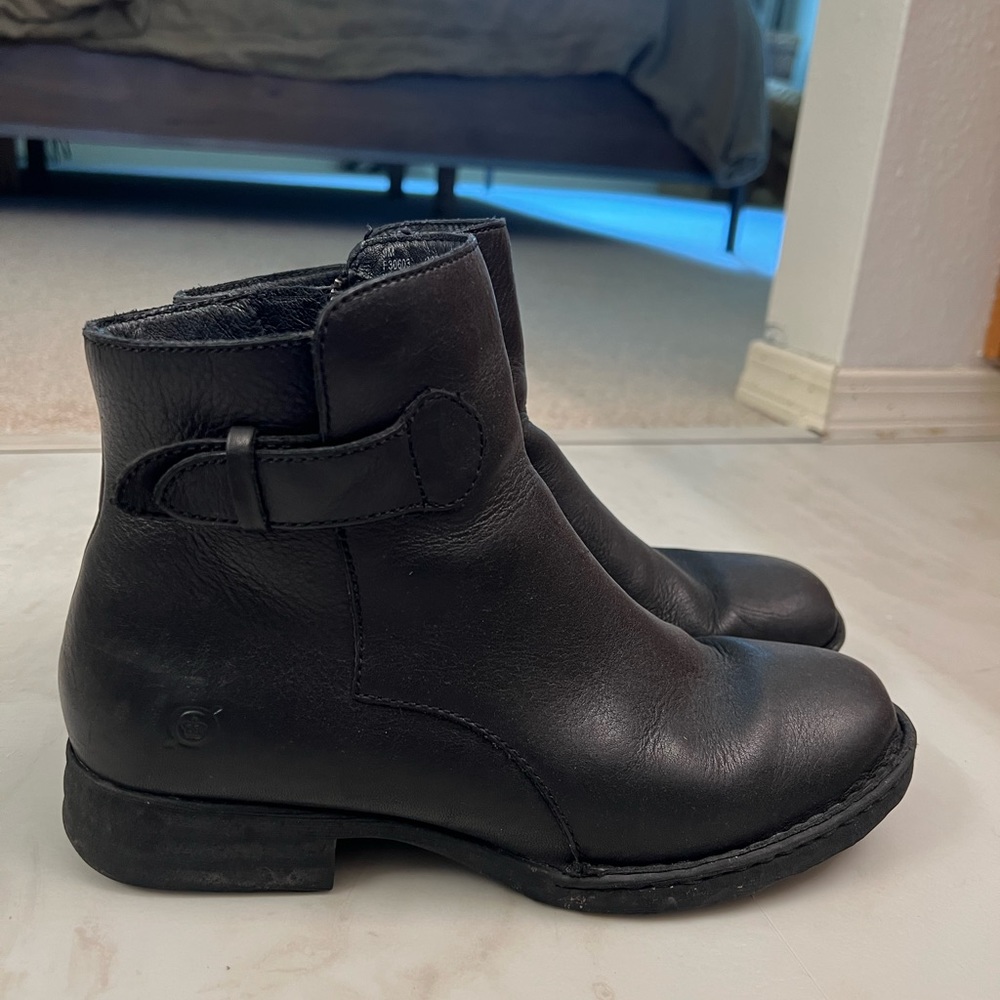 Black Leather Booties